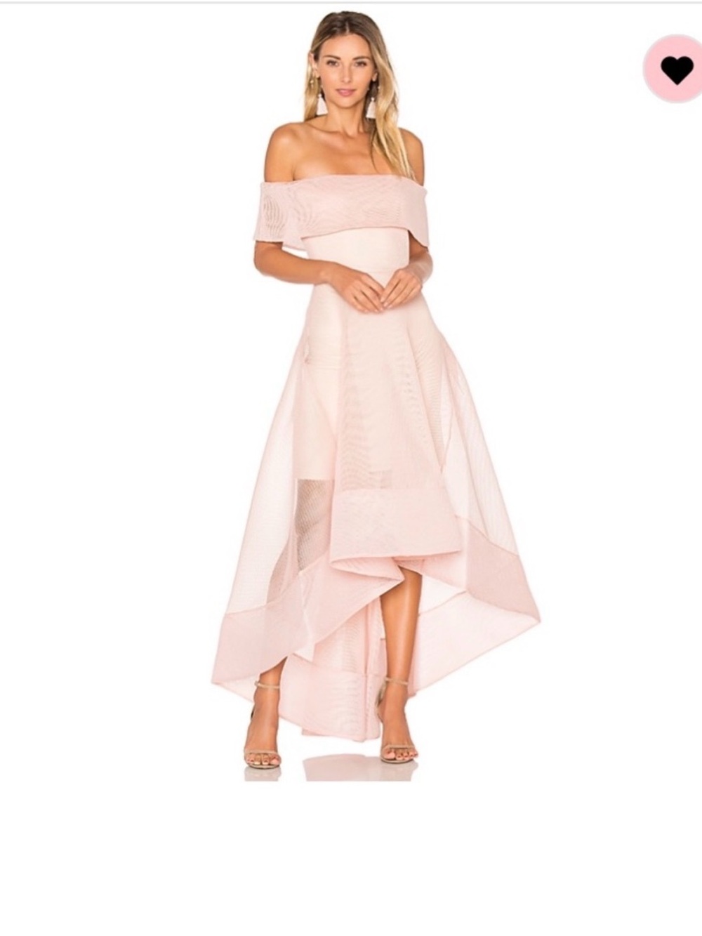 Bronx and Banco Blush Pink One-Shoulder High-Low Gown